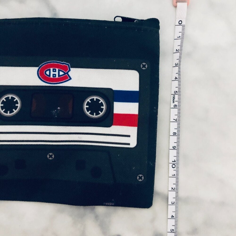 Vtg Montreal Canadiens Habs Style Cassette Tape Small Zipper Pouch RARE HTF NOS - Picture 4 of 5